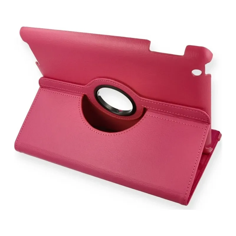 iPad 4 9.7 Kılıf 360 Tablet Deri Kılıf - Pembe