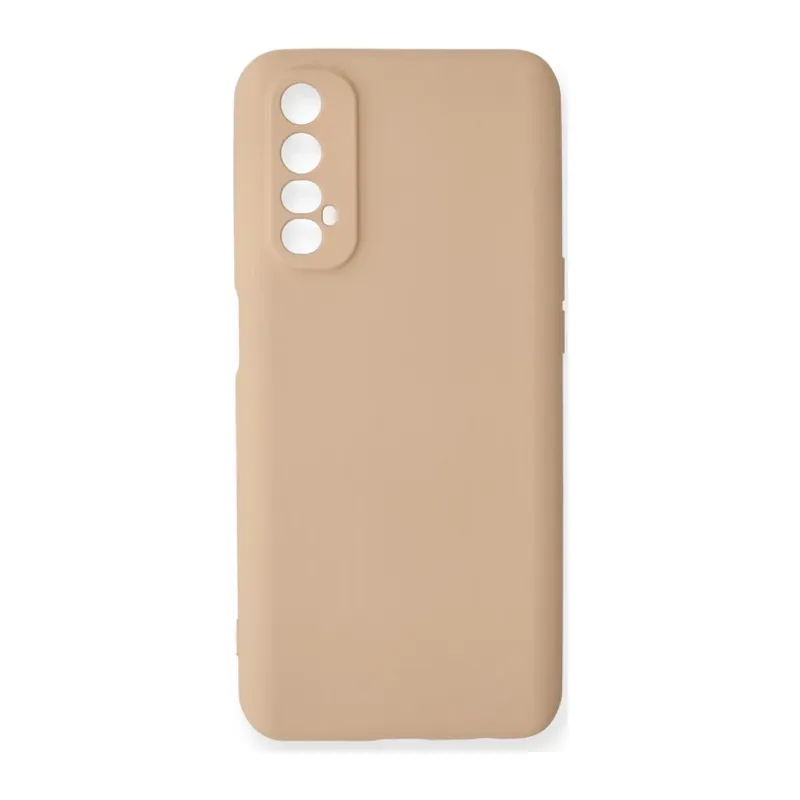Realme 7 Kılıf Nano içi Kadife Silikon - Pudra