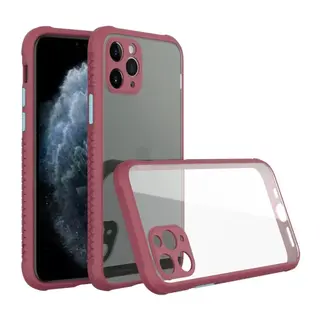 iPhone 11 Pro Max Kılıf Miami Şeffaf Silikon - Fuşya