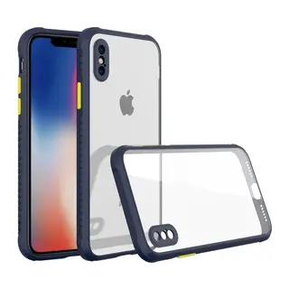 iPhone XS Max Kılıf Miami Şeffaf Silikon - Lacivert