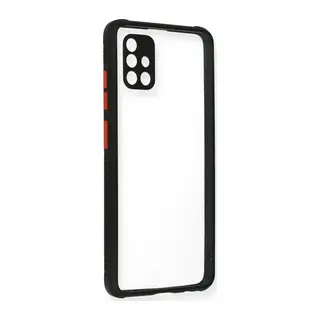 Samsung Galaxy A71 Kılıf Miami Şeffaf Silikon - Siyah