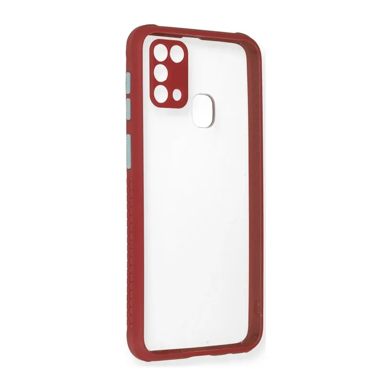 Samsung Galaxy M31 Kılıf Miami Şeffaf Silikon - Fuşya