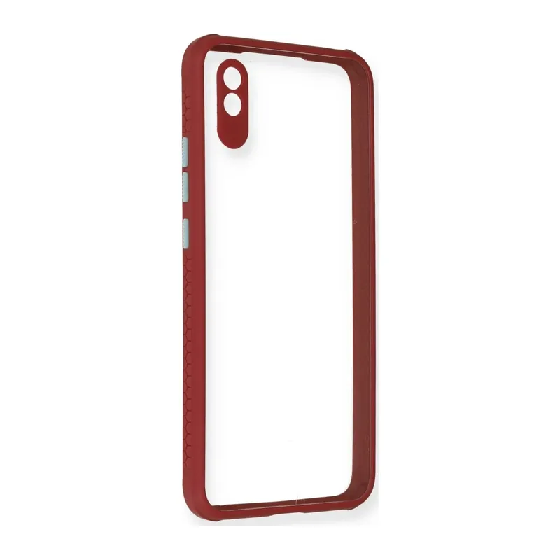 Redmi 9A Kılıf Miami Şeffaf Silikon - Fuşya