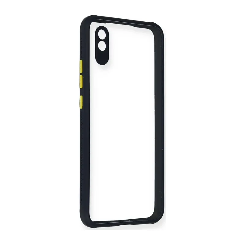 Redmi 9A Kılıf Miami Şeffaf Silikon - Lacivert
