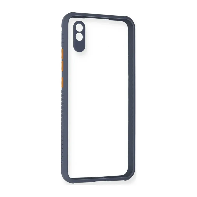 Redmi 9A Kılıf Miami Şeffaf Silikon - Gri