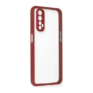 Realme 7 Kılıf Miami Şeffaf Silikon - Fuşya