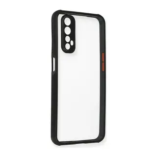 Realme 7 Kılıf Miami Şeffaf Silikon - Siyah
