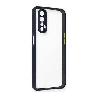 Realme 7 Kılıf Miami Şeffaf Silikon - Lacivert