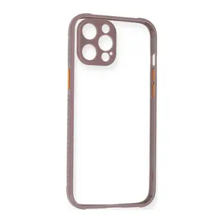 iPhone 12 Pro Kılıf Miami Şeffaf Silikon - Açık Mor