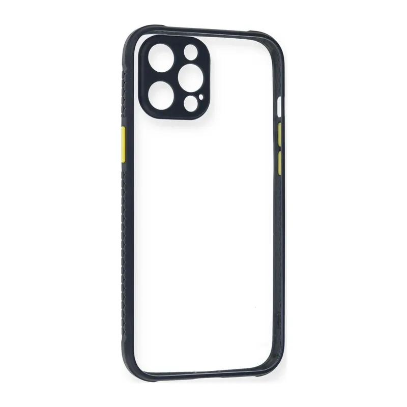 iPhone 12 Pro Kılıf Miami Şeffaf Silikon - Lacivert