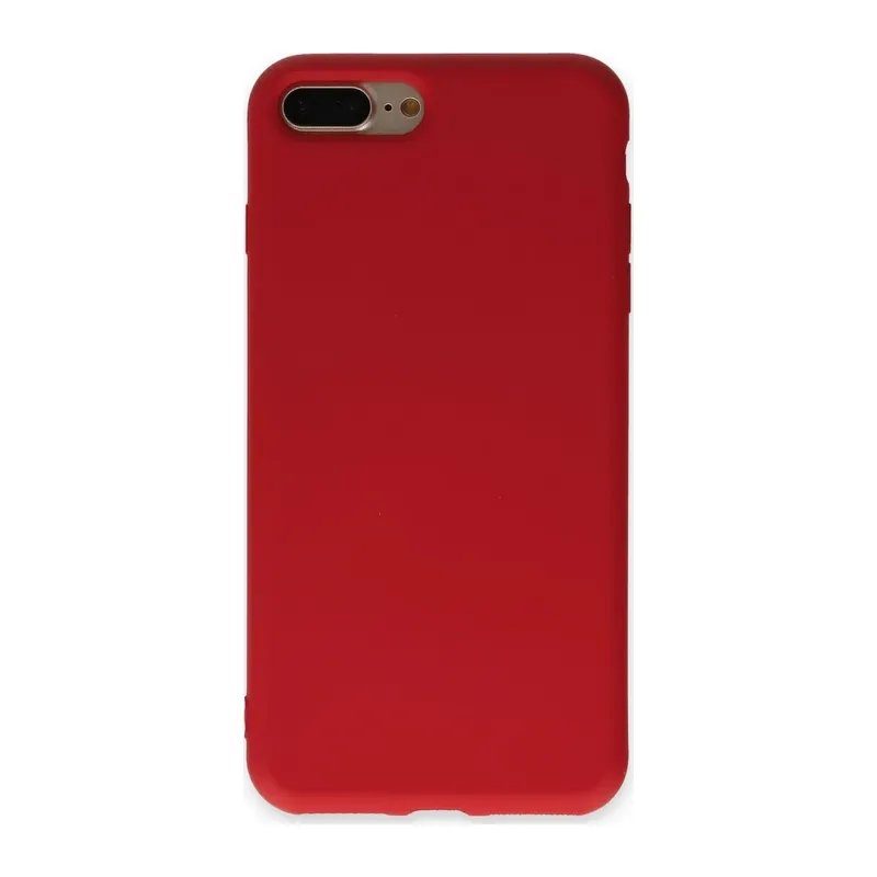 iPhone 7 Plus Kılıf Nano içi Kadife Silikon - Kırmızı