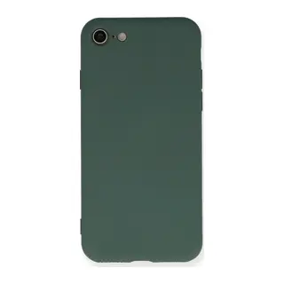 iPhone 7 Kılıf Nano içi Kadife Silikon - Koyu Yeşil
