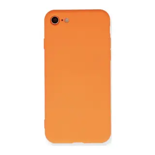 iPhone 7 Kılıf Nano içi Kadife Silikon - Turuncu