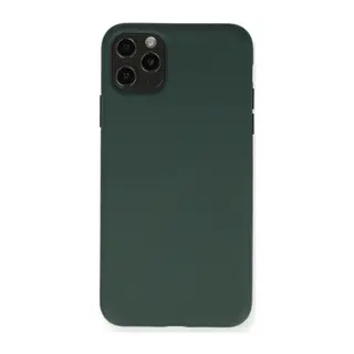 iPhone 11 Pro Max Kılıf Nano içi Kadife Silikon - Koyu Yeşil