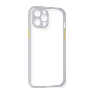 iPhone 12 Pro Max Kılıf Miami Şeffaf Silikon - Lila