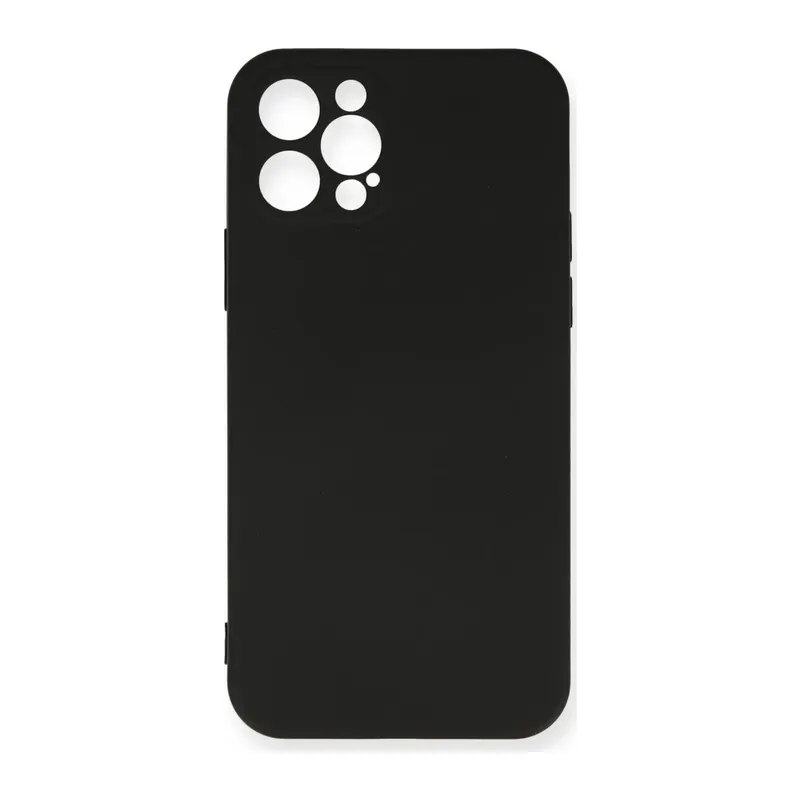 iPhone 12 Pro Max Kılıf Nano içi Kadife Silikon - Siyah