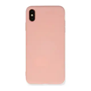 iPhone X Kılıf Nano içi Kadife Silikon - Pudra