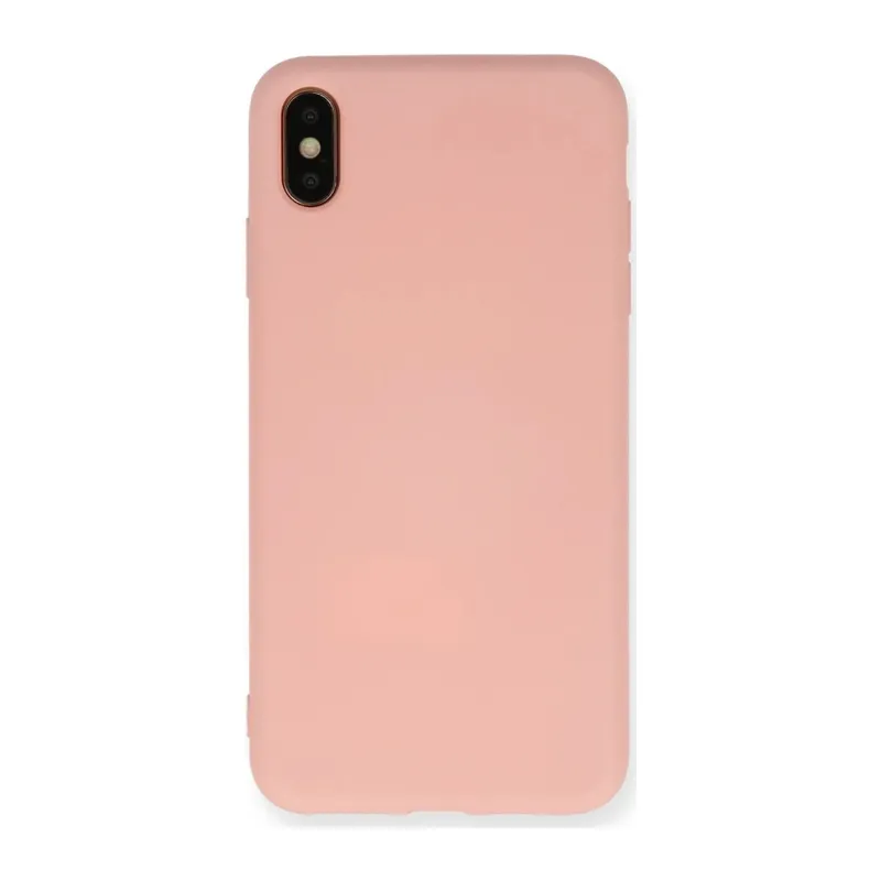 iPhone X Kılıf Nano içi Kadife Silikon - Pudra