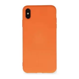 iPhone X Kılıf Nano içi Kadife Silikon - Turuncu