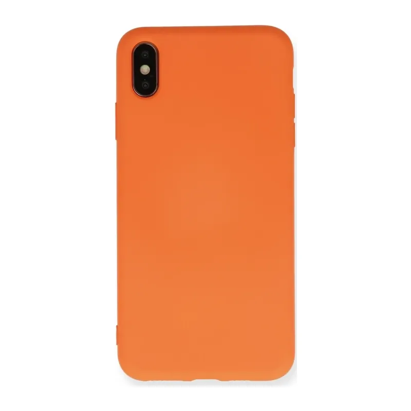 iPhone X Kılıf Nano içi Kadife Silikon - Turuncu
