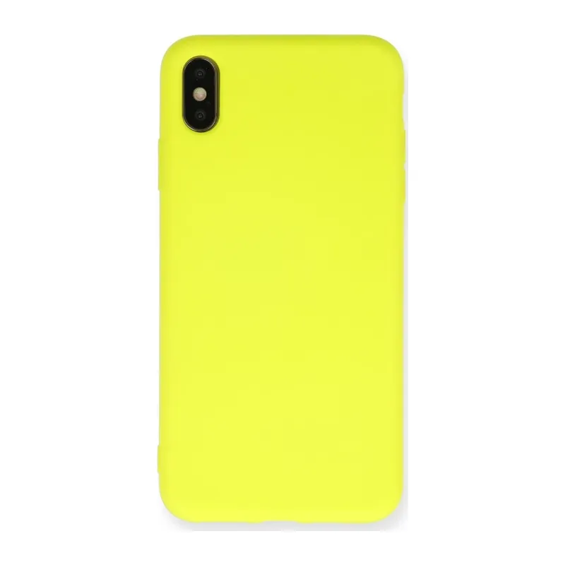 iPhone X Kılıf Nano içi Kadife Silikon - Sarı