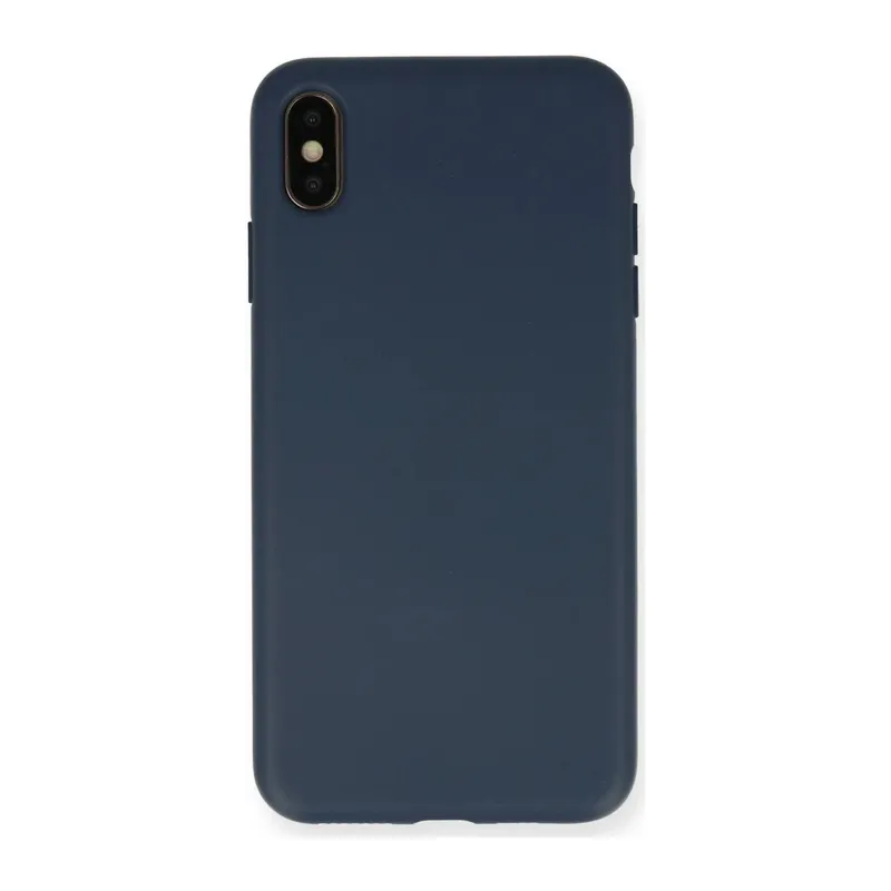 iPhone XS Max Kılıf Nano içi Kadife Silikon - Lacivert