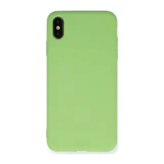 iPhone XS Max Kılıf Nano içi Kadife Silikon - Açık Yeşil