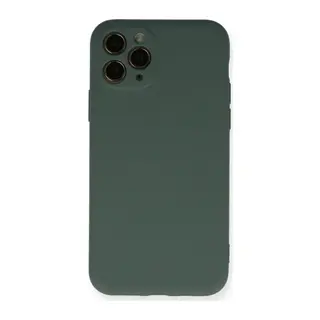 iPhone 11 Pro Kılıf Nano içi Kadife Silikon - Koyu Yeşil