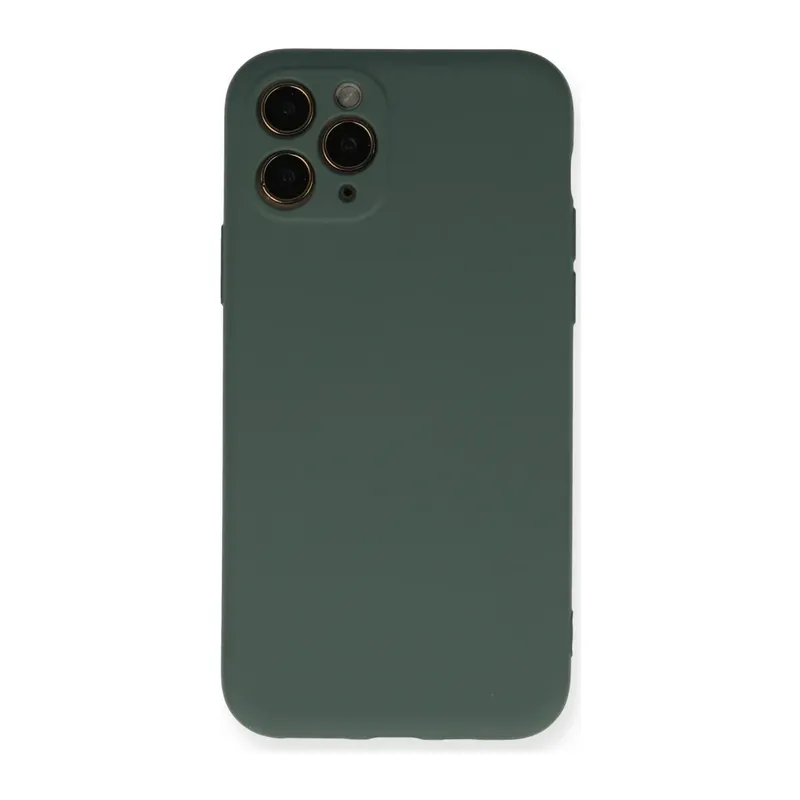 iPhone 11 Pro Kılıf Nano içi Kadife Silikon - Koyu Yeşil