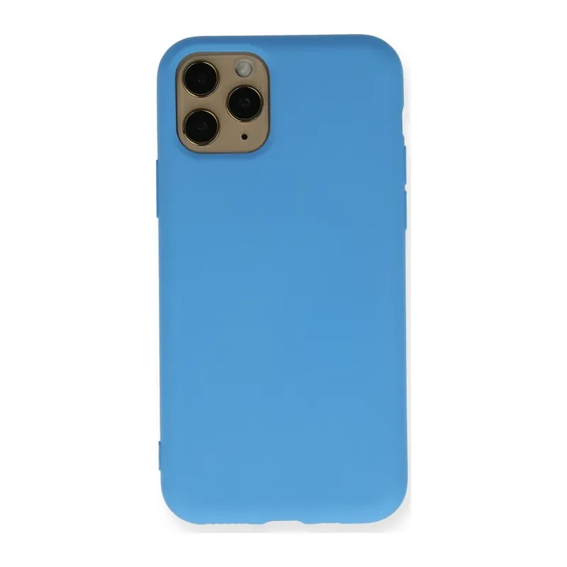 iPhone 11 Pro Kılıf Nano içi Kadife Silikon - Mavi