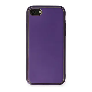 iPhone 7 Kılıf Coco Deri Silikon Kapak - Mor