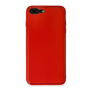 iPhone 7 Plus Kılıf Coco Deri Silikon Kapak - Kırmızı