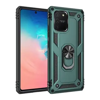 Samsung Galaxy A91 / S10 Lite Kılıf Sofya Yüzüklü Silikon Kapak - Yeşil