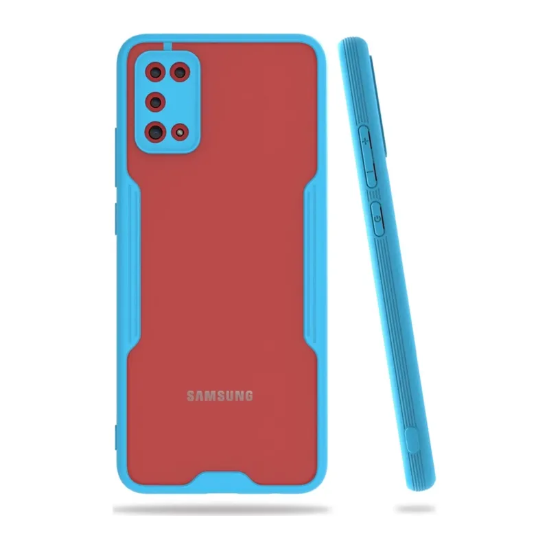 Samsung Galaxy A02S Kılıf Platin Silikon - Mavi