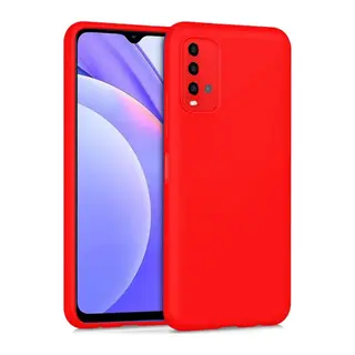 Redmi 9T Kılıf Nano içi Kadife Silikon - Kırmızı
