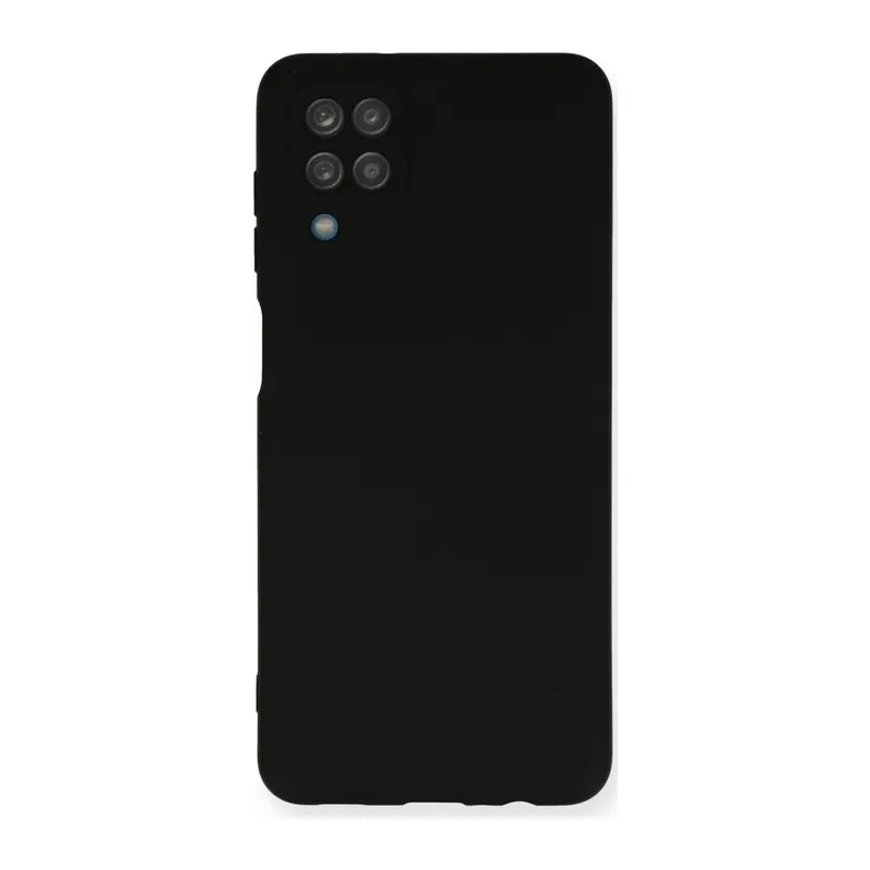 Samsung Galaxy A12 Kılıf Nano içi Kadife Silikon - Siyah