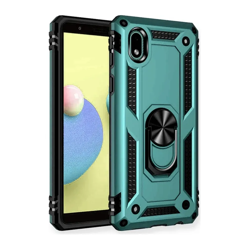 Samsung Galaxy A01 Core Kılıf Sofya Yüzüklü Silikon Kapak - Yeşil