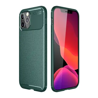 iPhone 11 Pro Max Kılıf Auto Focus Karbon Kapak - Yeşil