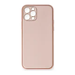 iPhone 12 Pro Kılıf Coco Deri Silikon Kapak - Pembe