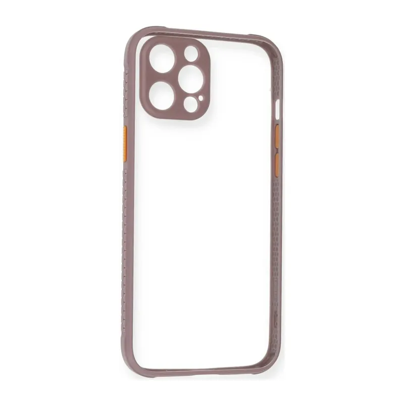 iPhone 12 Kılıf Miami Şeffaf Silikon - Açık Mor