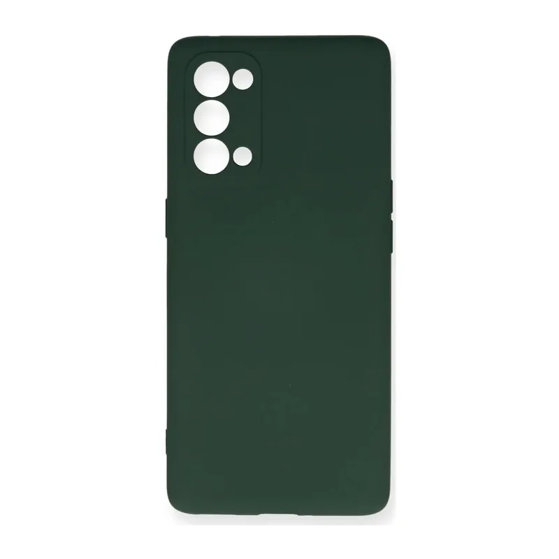 Reno 5 Pro Kılıf Nano içi Kadife Silikon - Koyu Yeşil