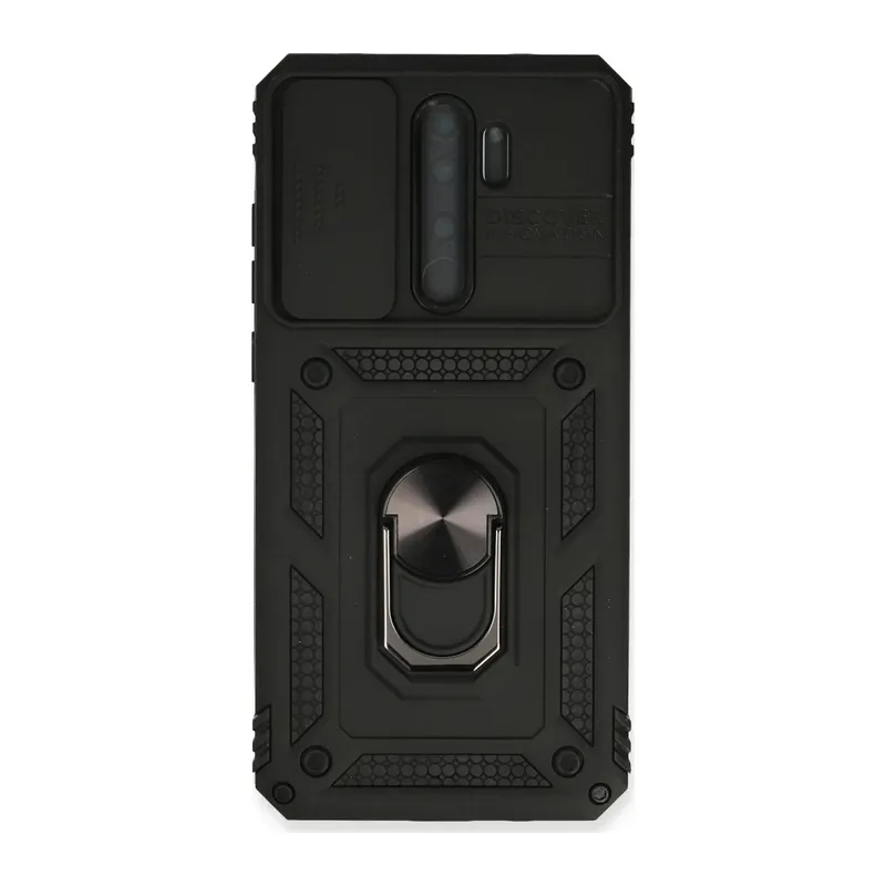 Redmi Note 8 Pro Kılıf Pars Lens Yüzüklü Silikon - Siyah
