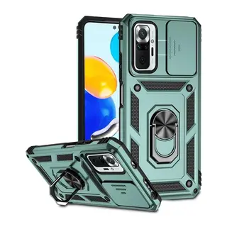 Redmi Note 10 Pro Kılıf Pars Lens Yüzüklü Silikon - Yeşil