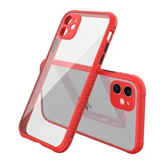 iPhone 12 Mini Kılıf Miami Şeffaf Silikon - Kırmızı