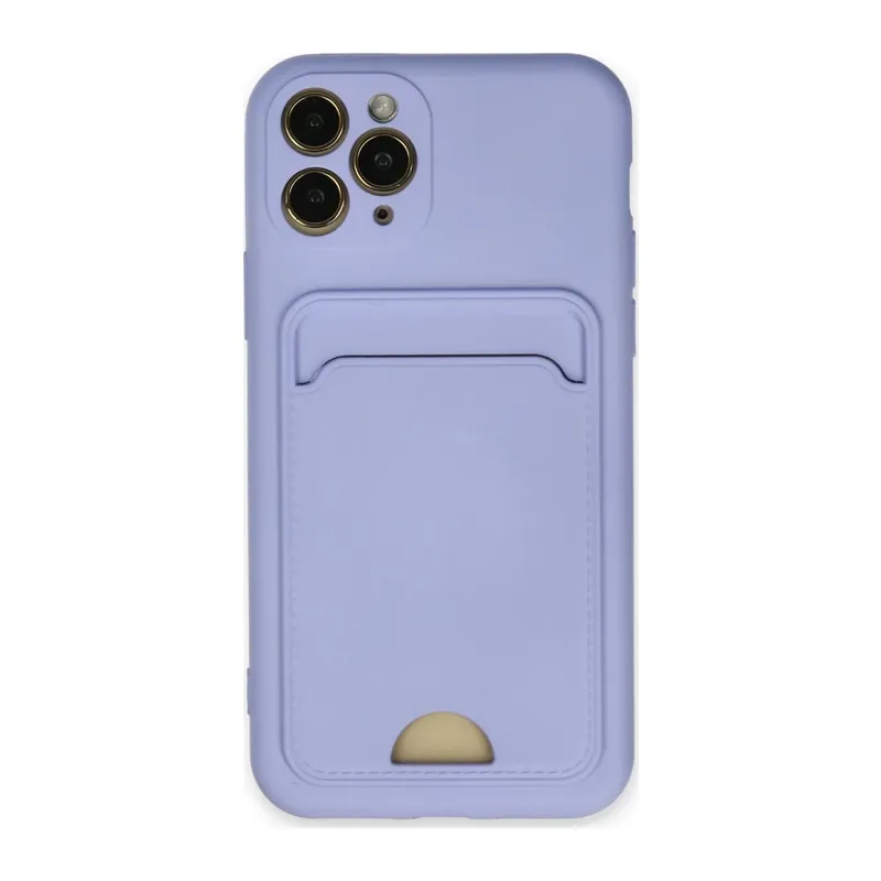 iPhone 11 Pro Kılıf Kelvin Kartvizitli Silikon - Lila