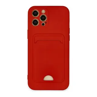 iPhone 12 Pro Max Kılıf Kelvin Kartvizitli Silikon - Kırmızı