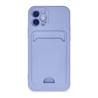 iPhone 12 Kılıf Kelvin Kartvizitli Silikon - Lila