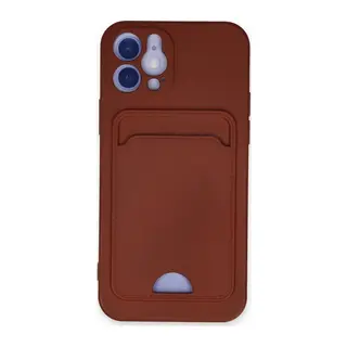 iPhone 12 Kılıf Kelvin Kartvizitli Silikon - Bordo