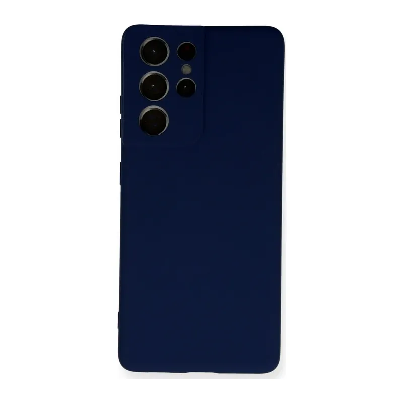 Samsung Galaxy S21 Ultra Kılıf Nano içi Kadife Silikon - Lacivert