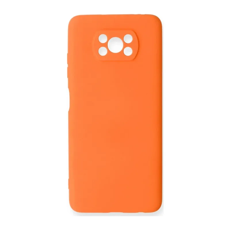 Pocophone X3 Kılıf Nano içi Kadife Silikon - Turuncu